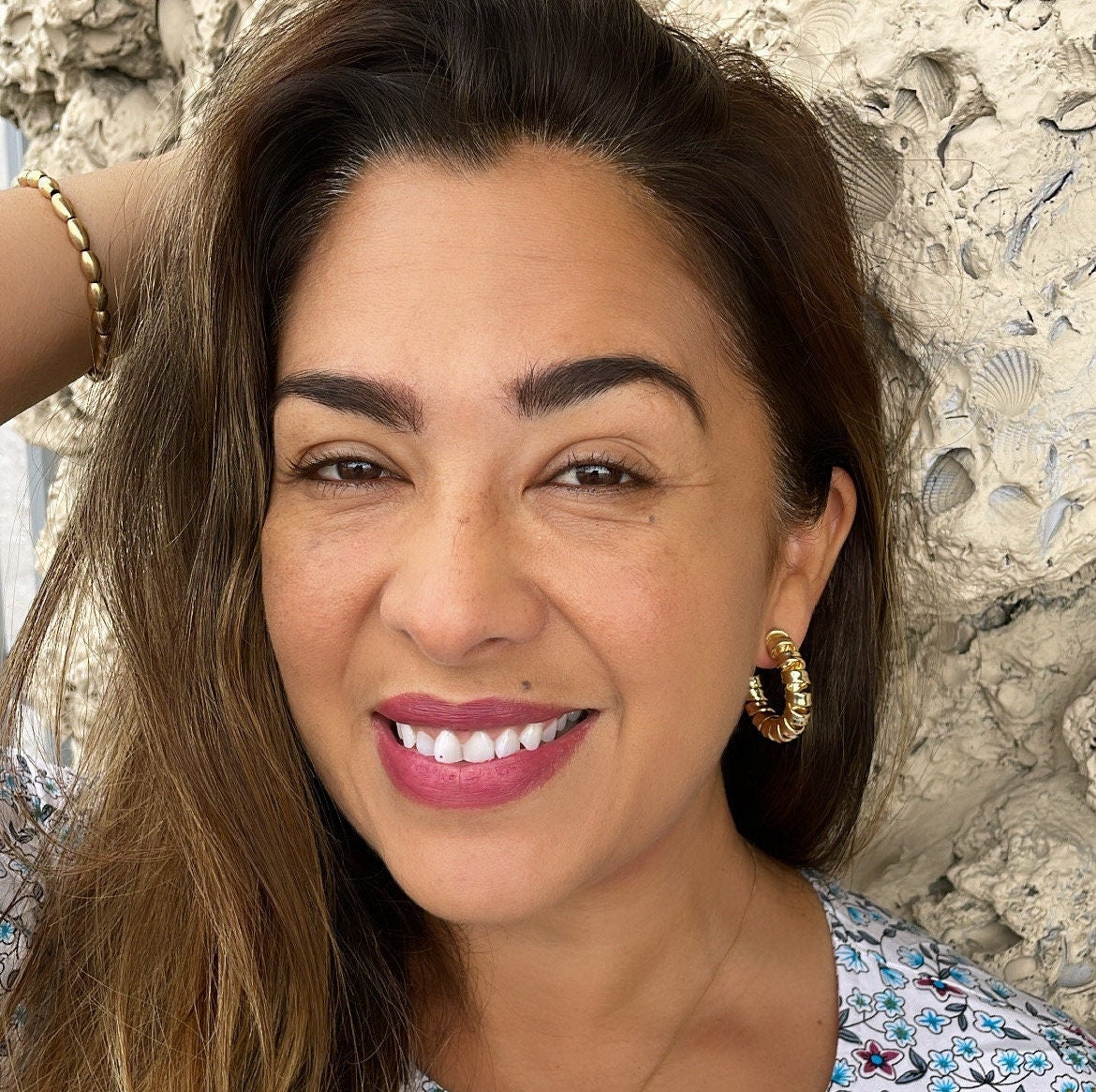 18k Gold Filled Smooth Curled C Hoop Earrings | Semi Hoop Earrings