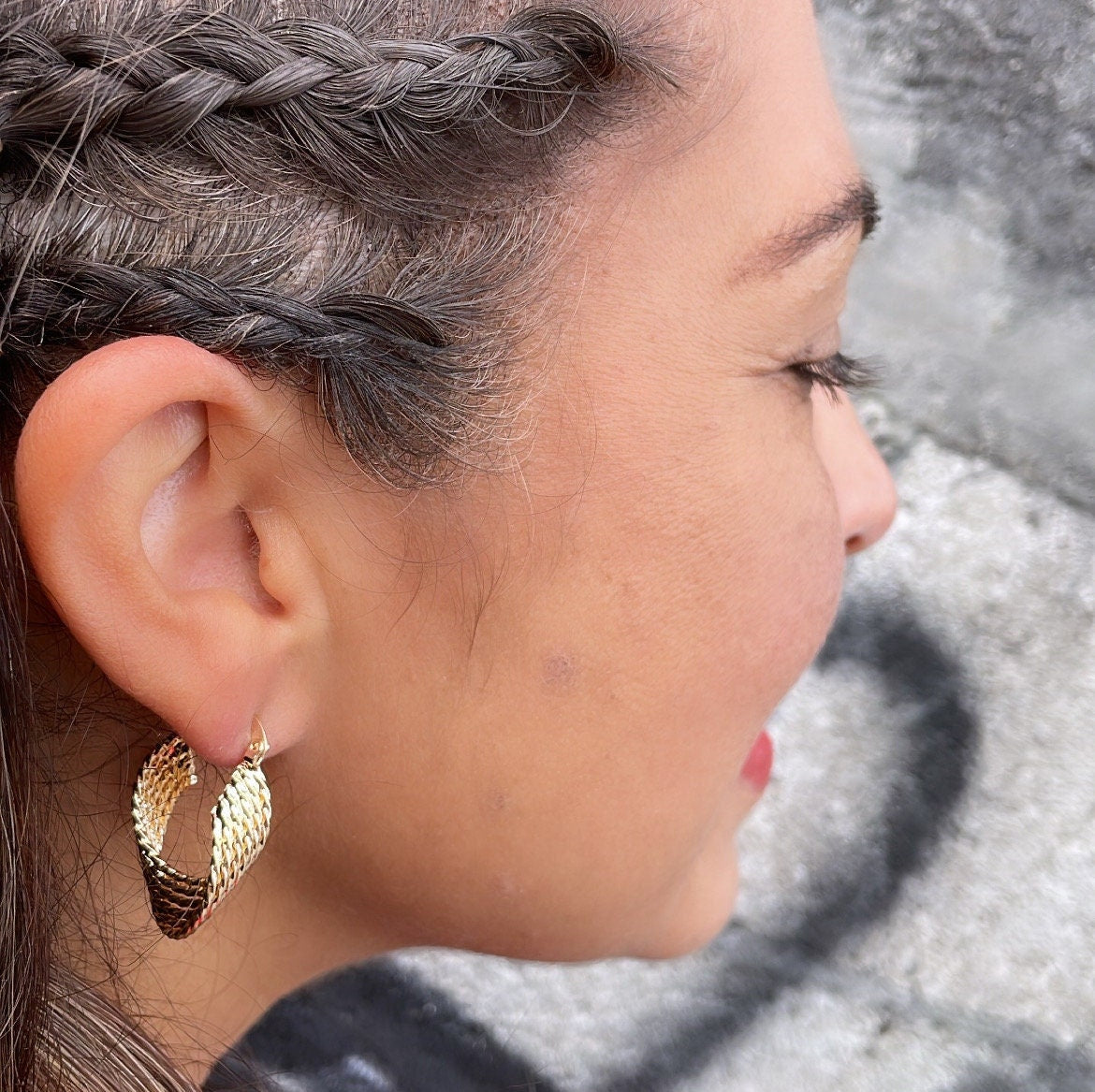 18k Gold Filled Multi Layered Gold Plain Mid Twist Hoops