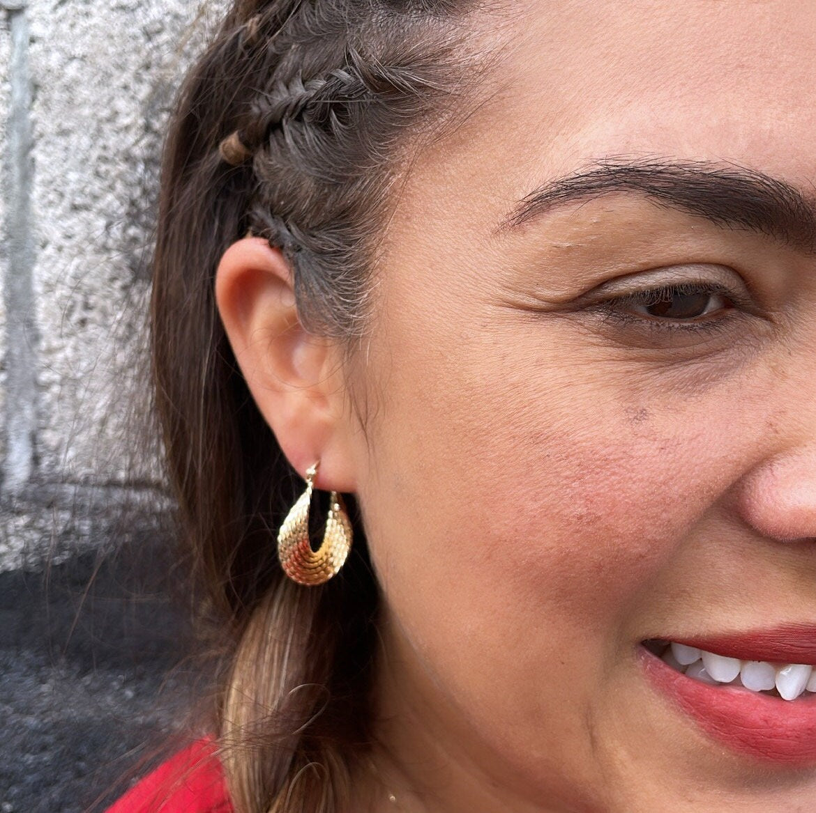 18k Gold Filled Multi Layered Gold Plain Mid Twist Hoops