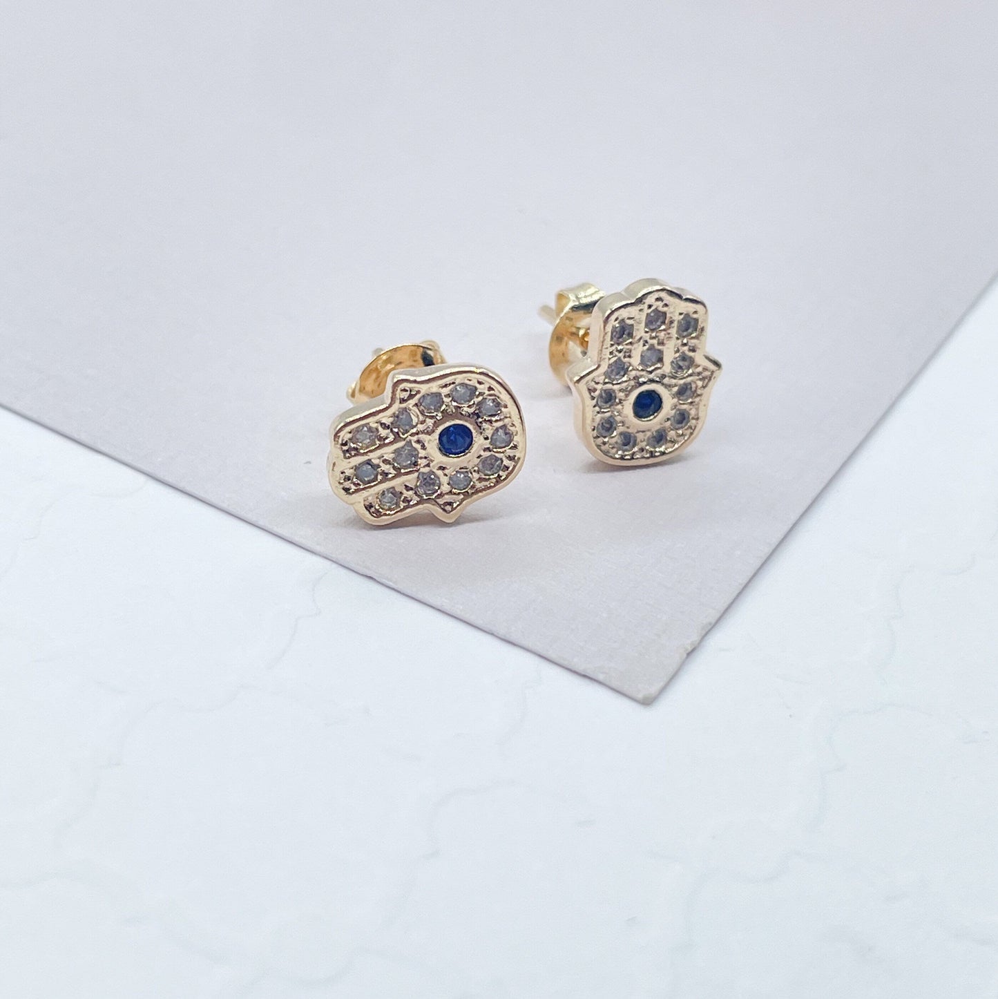 18k Gold Filled Hamzah Hand Stud Earring