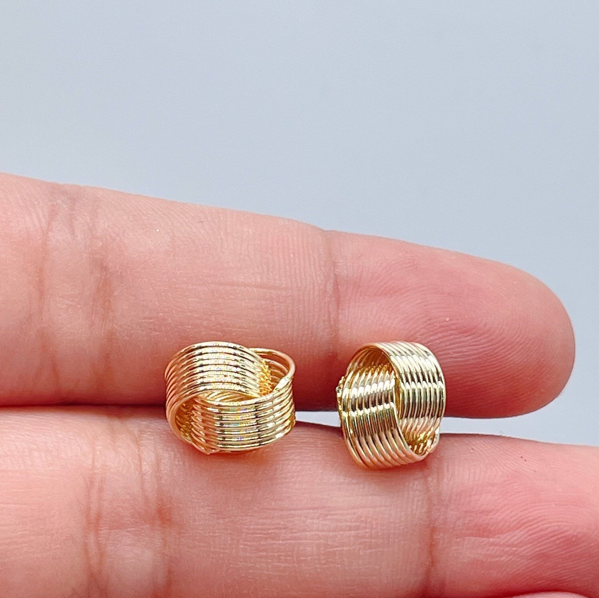 18k Gold Filled Layered Knot Stud
