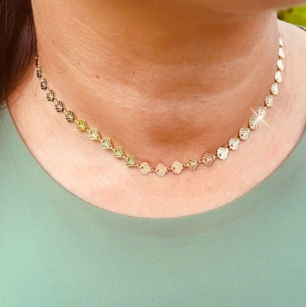 Adjustable 18K Gold Filled Connected Shell Choker Dainty Ocean Marine Jewelry Style And Jewelry Making Supplies