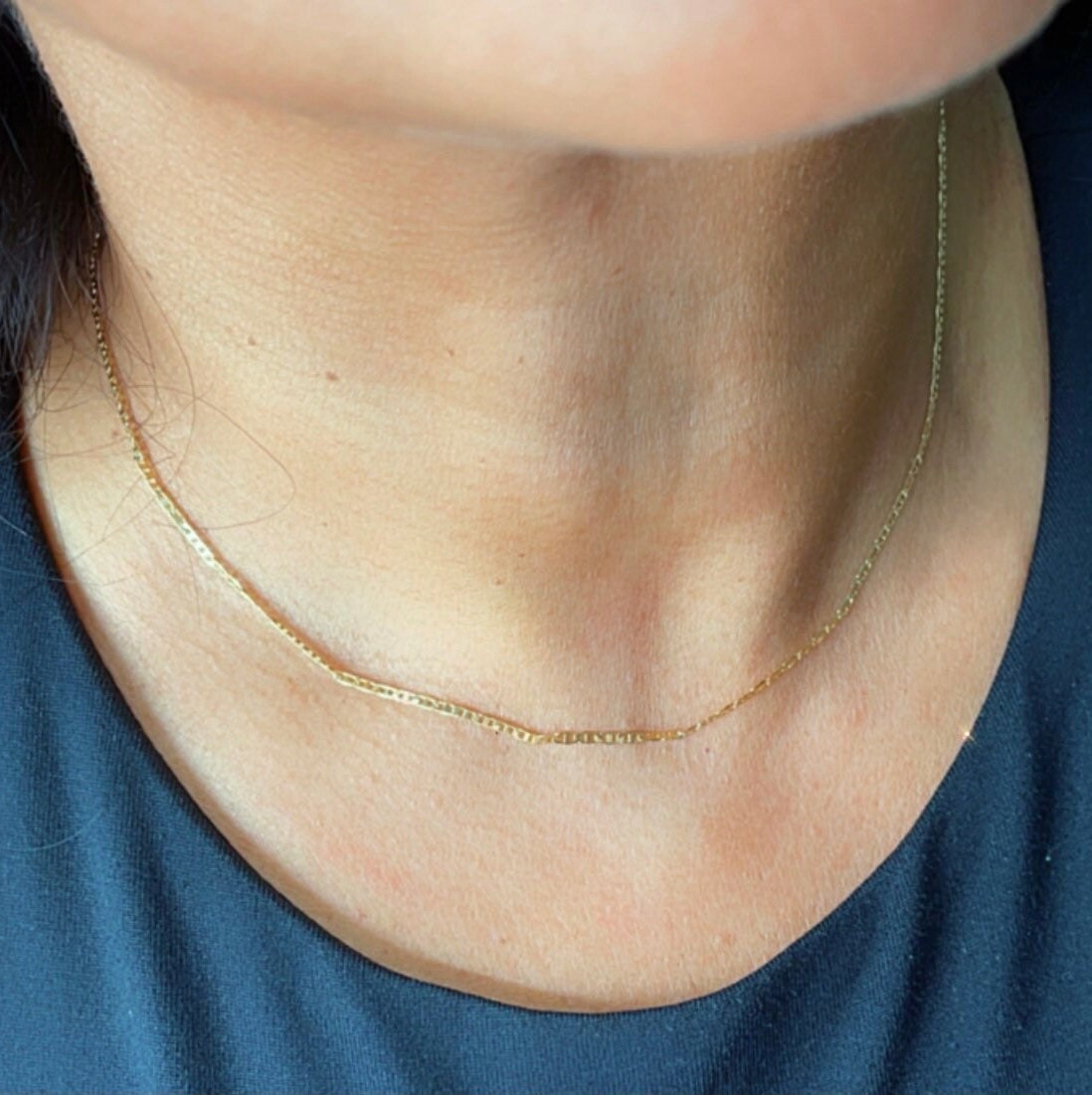 Very Delicate and Thin 18k Gold Filled 1.5mm Mariner Link Chain For Wholesale