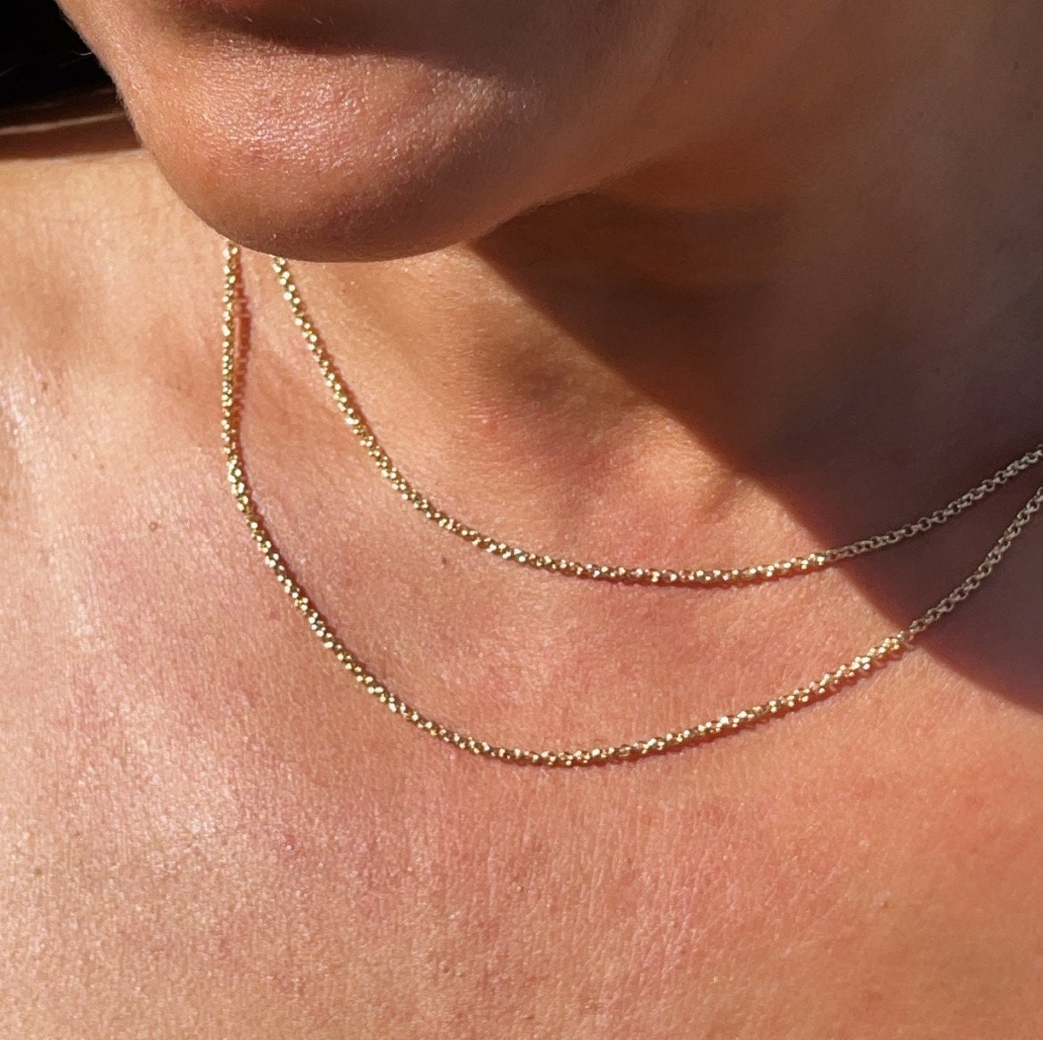 18k Gold Filled 1mm Rolo Chain Necklace Supplies Designers