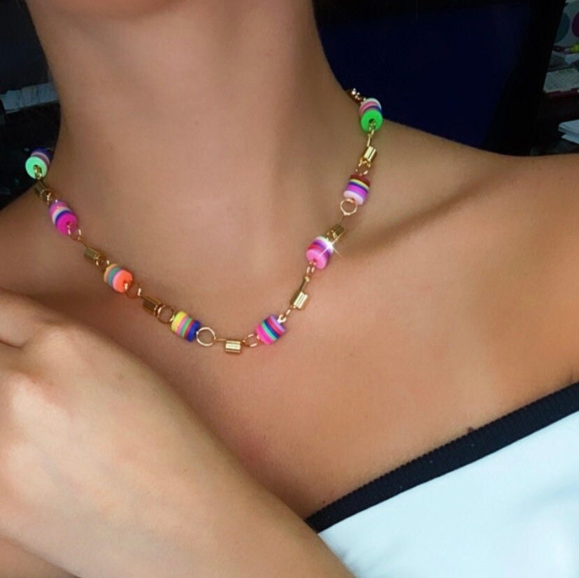 18k Gold Filled Colorful Flat Disk Set Colored Donuts Jewelry