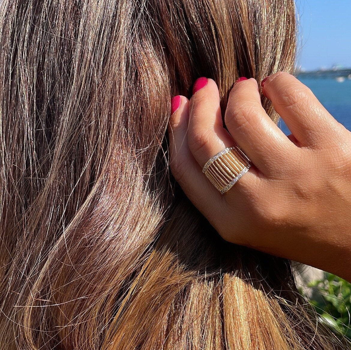 18k Gold Filled See-Thru Wide Ring