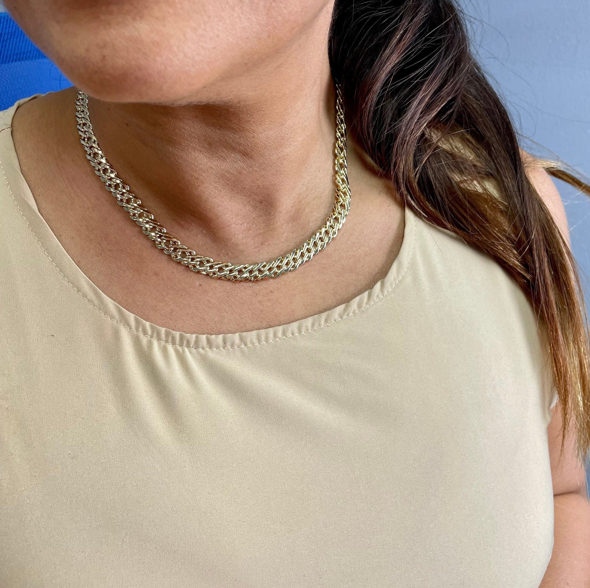 18k Gold Filled Double Cuban Link Chain 8 mm