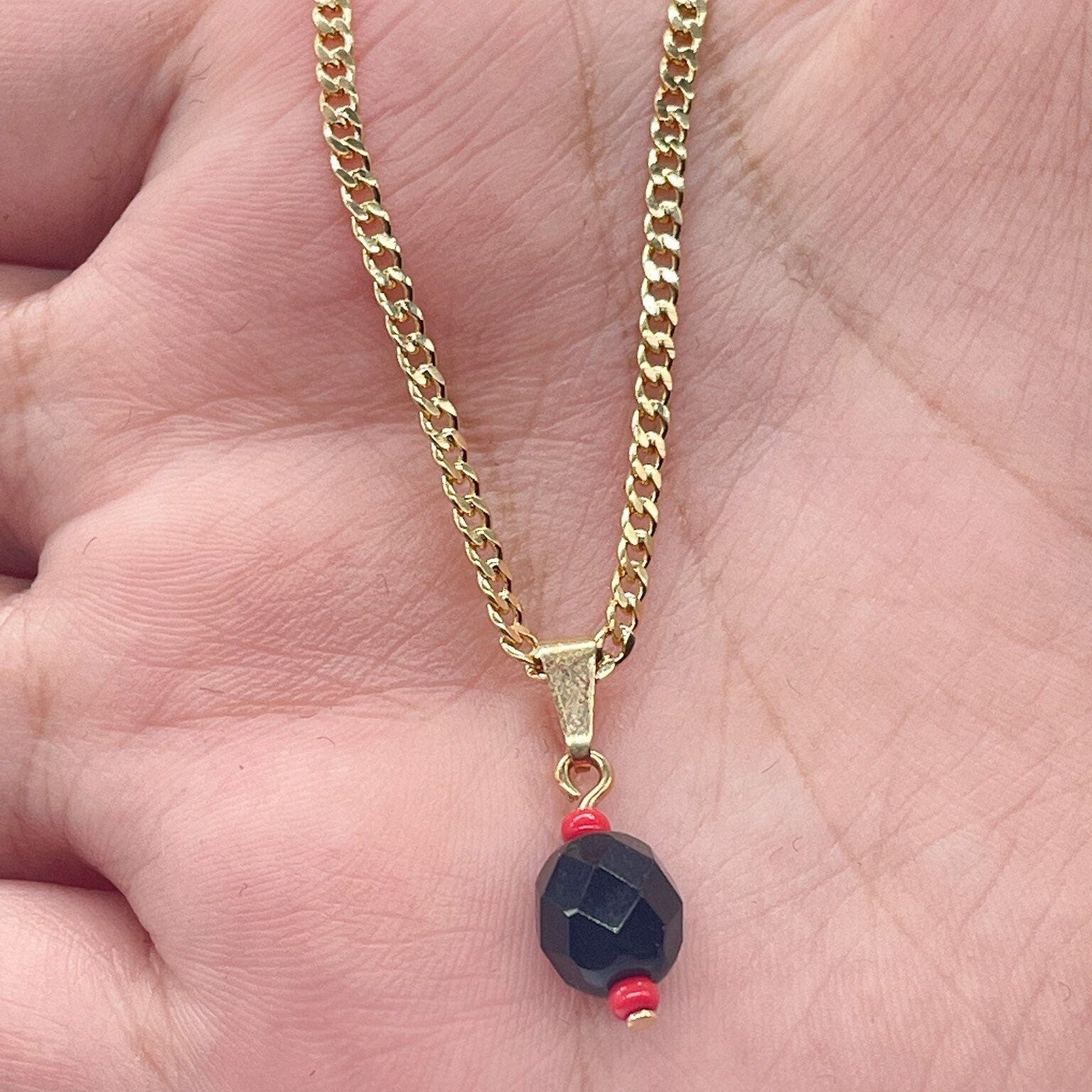 18k Gold Filled Simulated Azabache Sets In Two Sizes Protection Jewelry Making Supplies