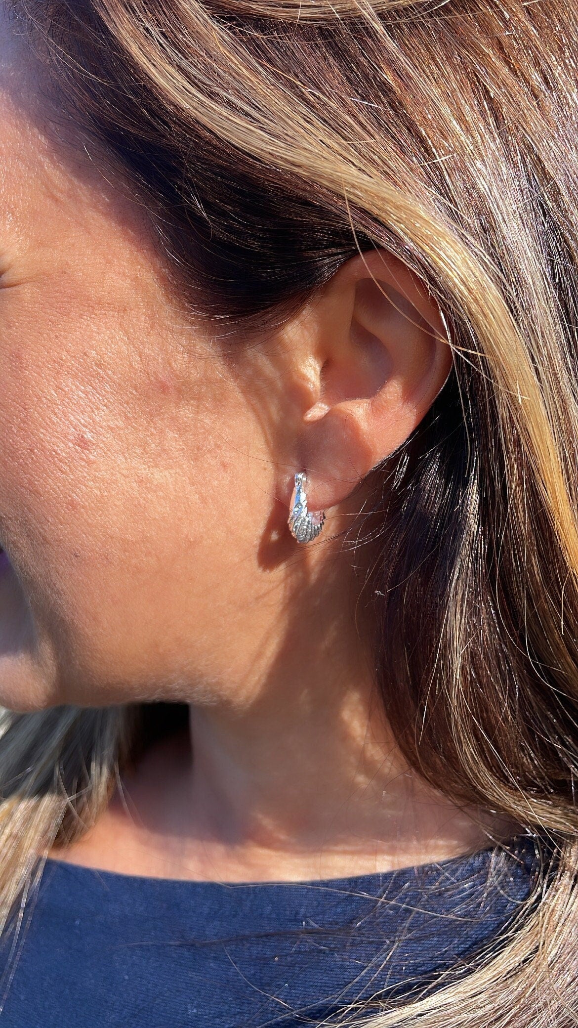 Silver Filled Baby Croissant Hoop