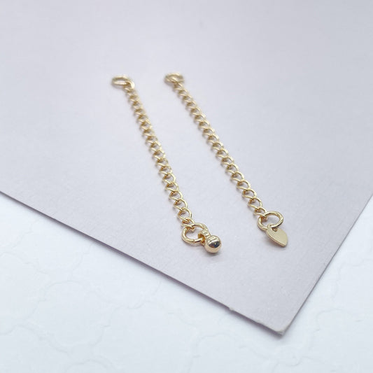 18k Gold Filled Extender: 2" Chain for Necklaces, Bracelets