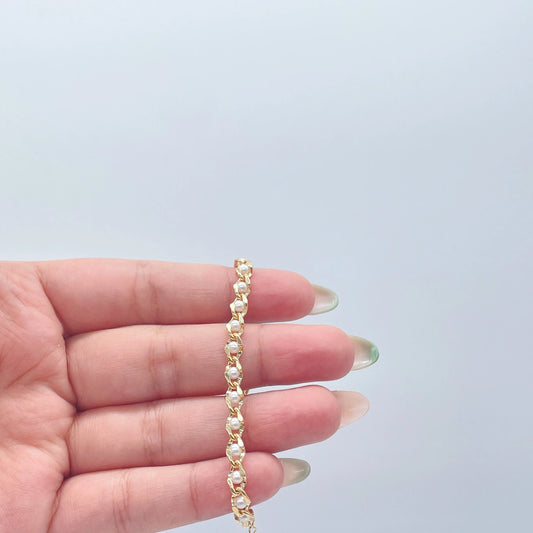 18k Gold Filled Carver Small Pearl Set