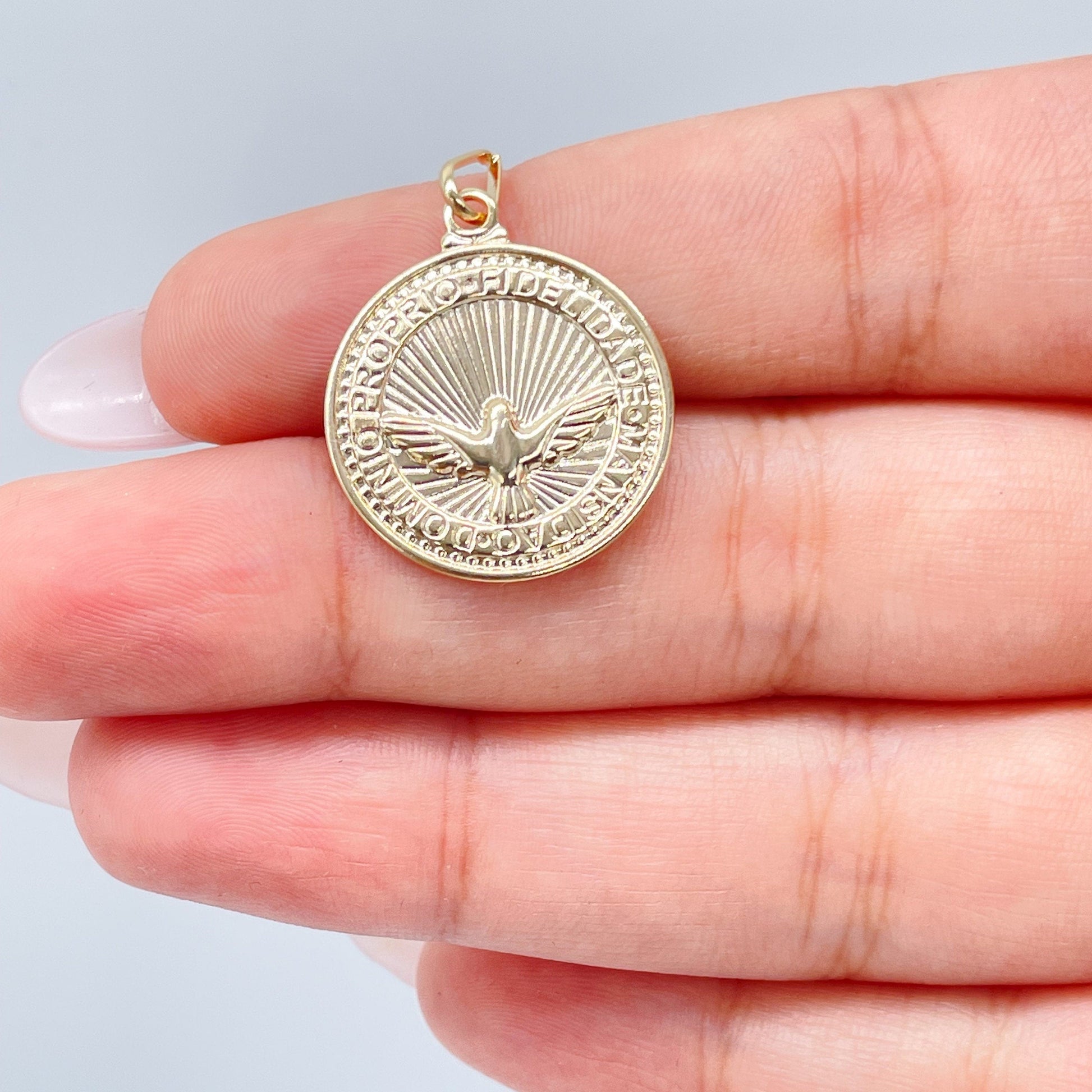 18k Gold filled Dove Charm, Dije de Paloma Wholesale Jewelry Supplies