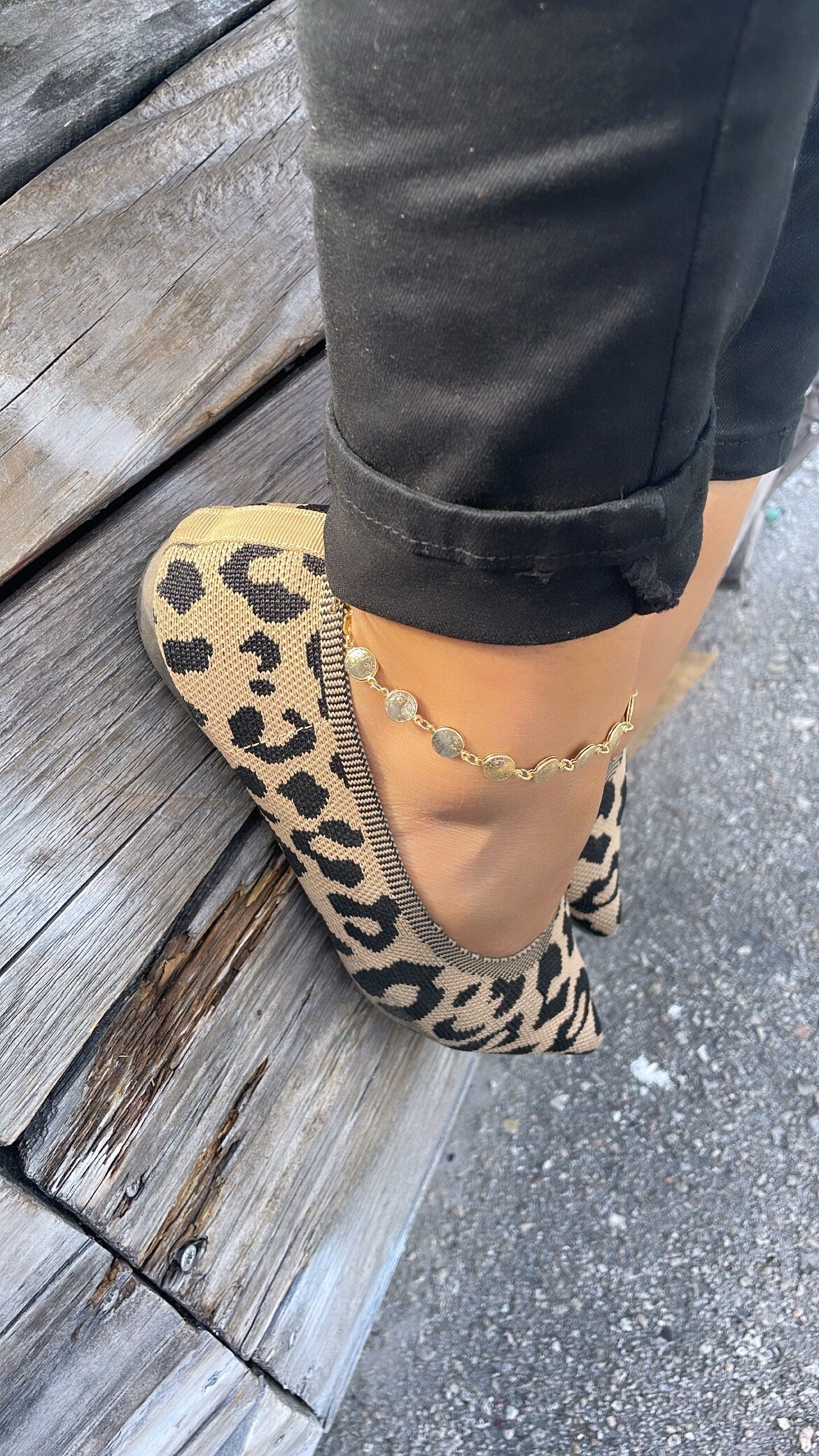 18k Gold Filled San Benito double sided medal anklet