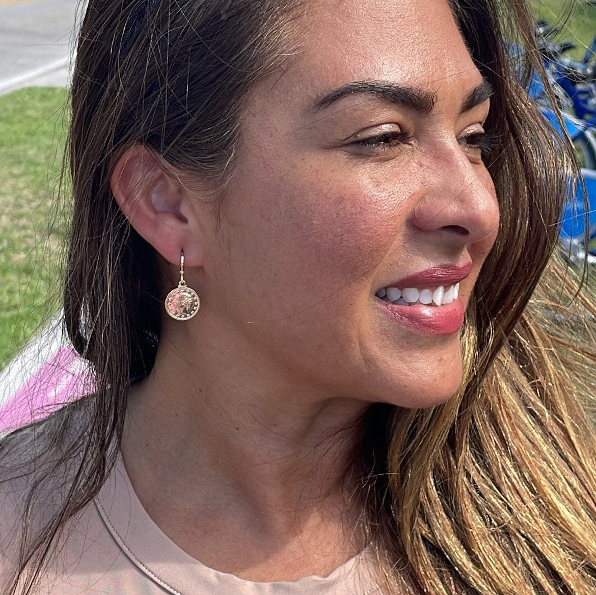 18k Gold Filled Coin Drop Earrings