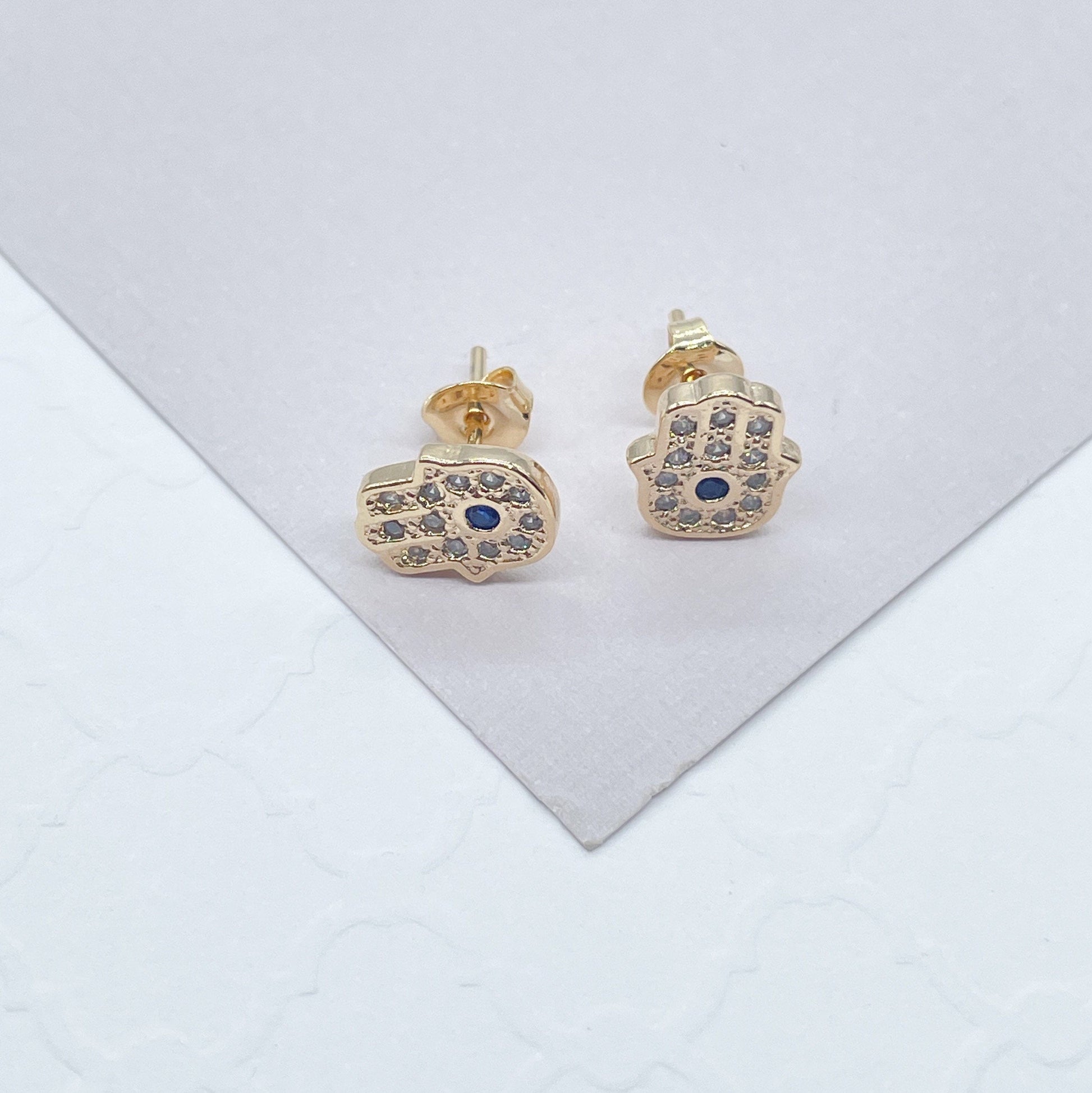 18k Gold Filled Hamzah Hand Stud Earring