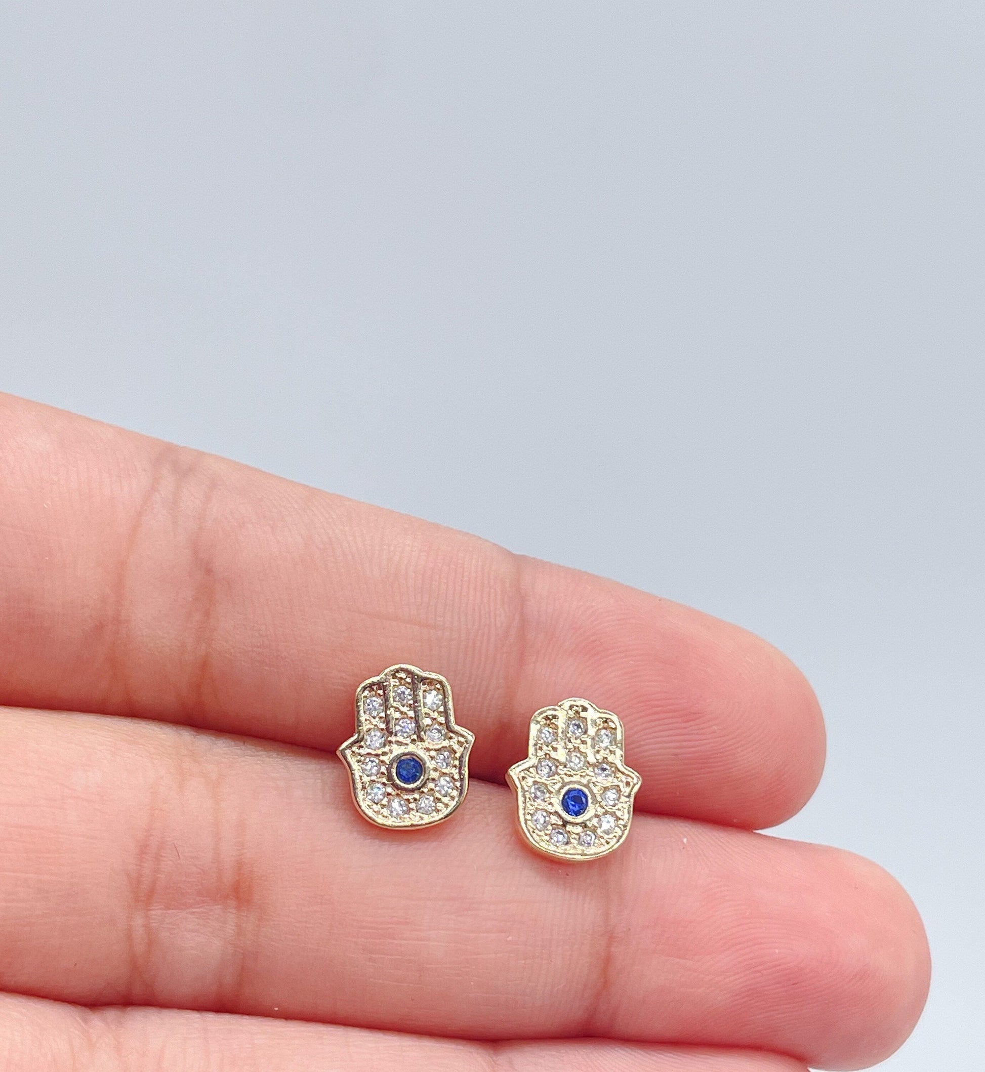 18k Gold Filled Hamzah Hand Stud Earring