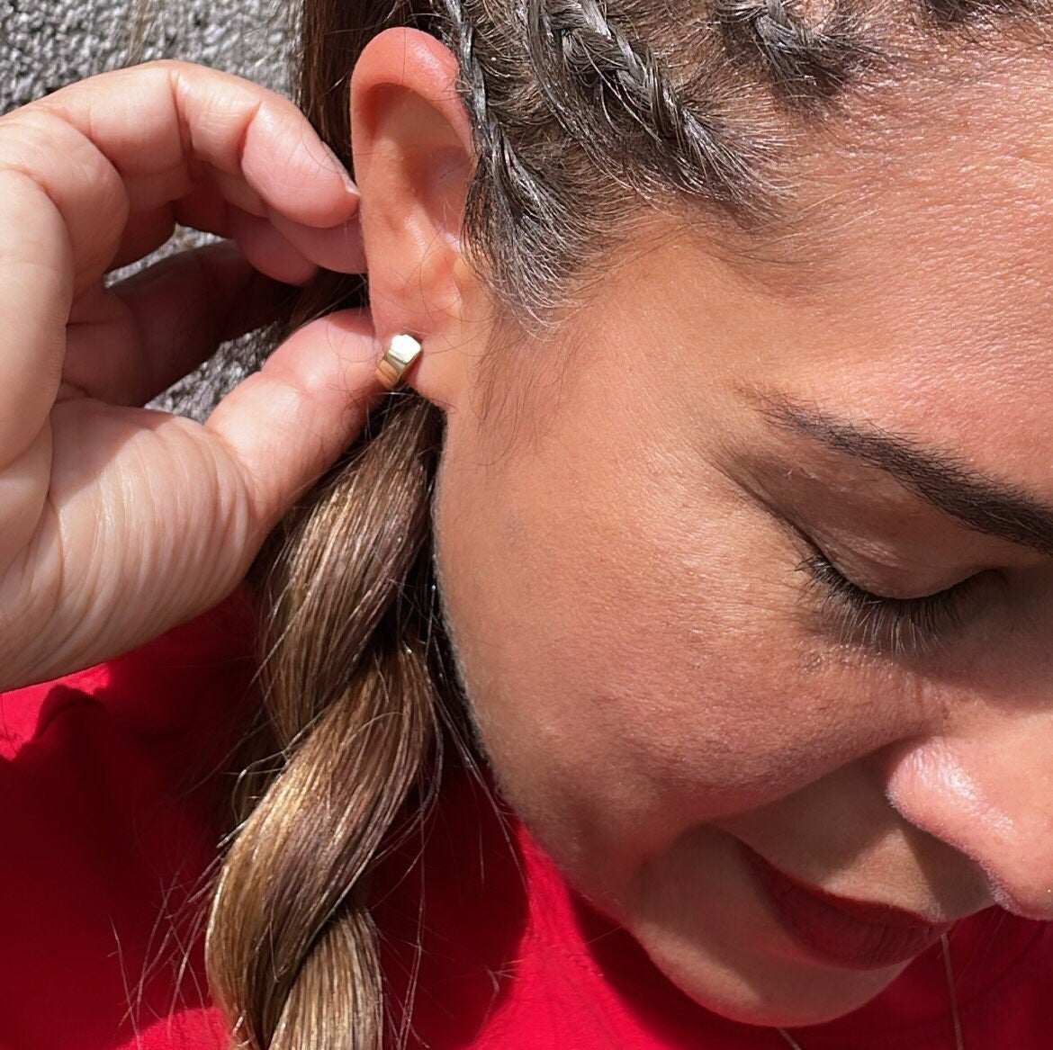 18k Gold Filled Mini Chunky Huggie Hoop Earrings