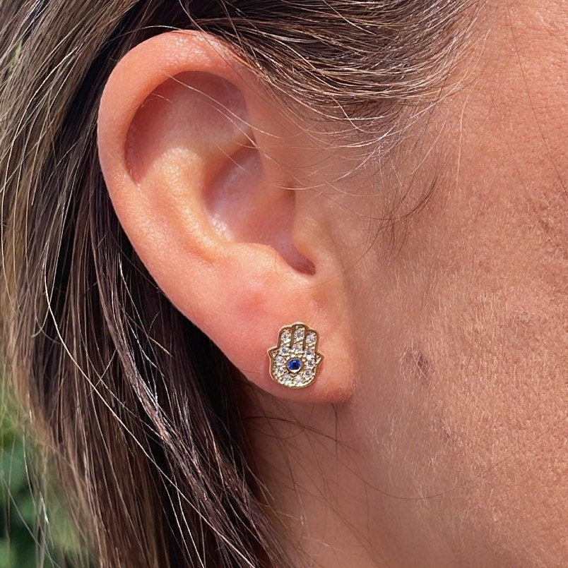 18k Gold Filled Hamzah Hand Stud Earring