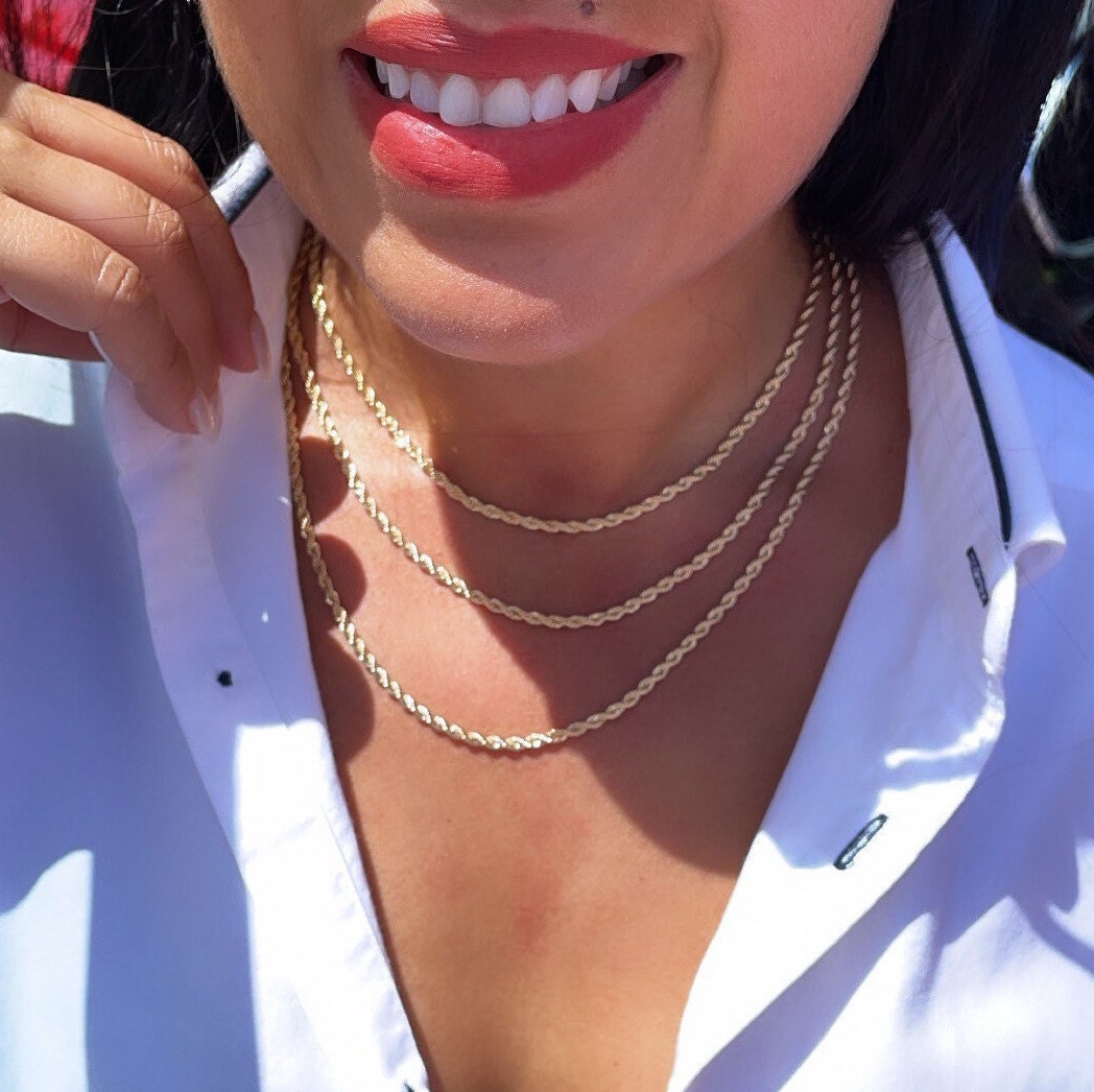 18k Gold Filled Thin Rope Chain 3mm Necklace For Wholesale And Jewelry Supplies