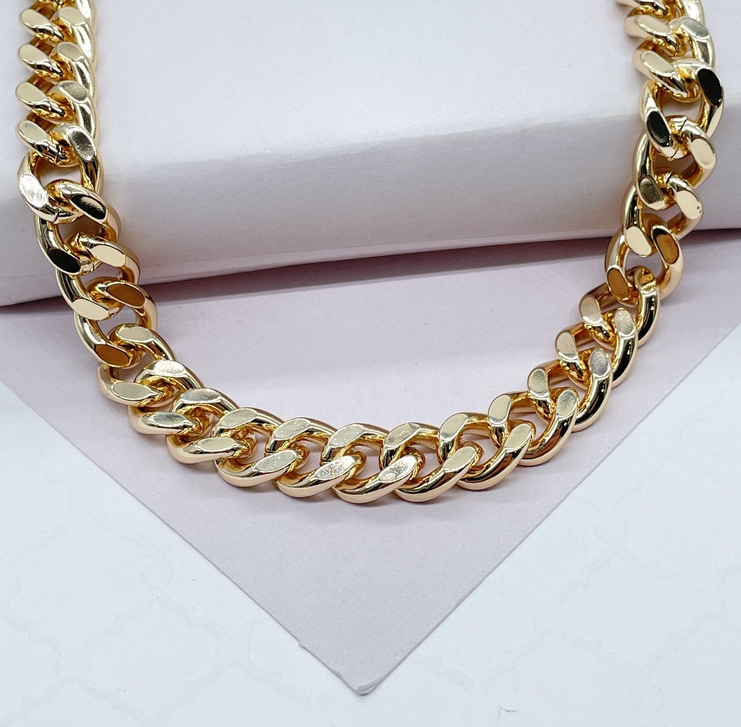 18k Gold Filled 9mmThick Cuban Link ChainWholesale Jewelry Supplies