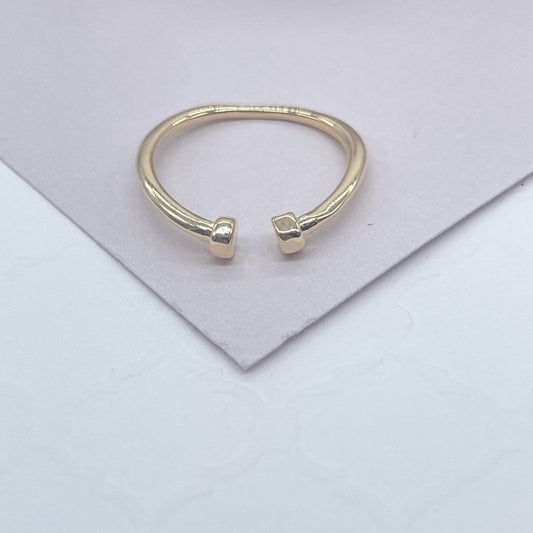 18k Gold Filled Adjustable Solid Mid Ring