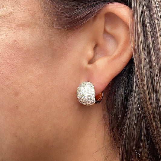 18k Gold Filled 13mm Chubby Pave Clicker Hoop