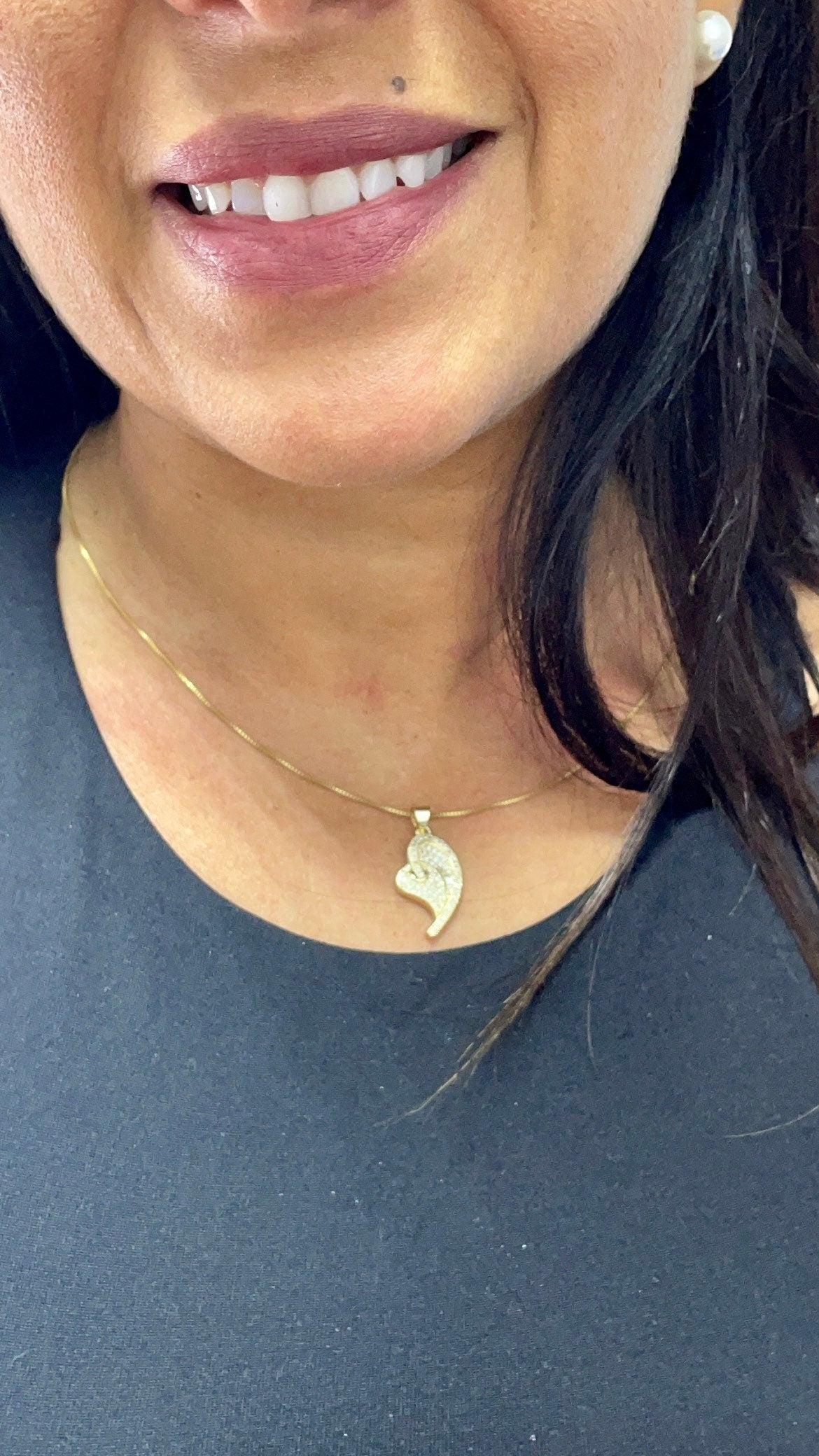 Very Delicate And Fine 18k Gold Filled Heart Charm with Micro Pave Cubic Zirconia Pendant Dainty Jewelry Making Supplies