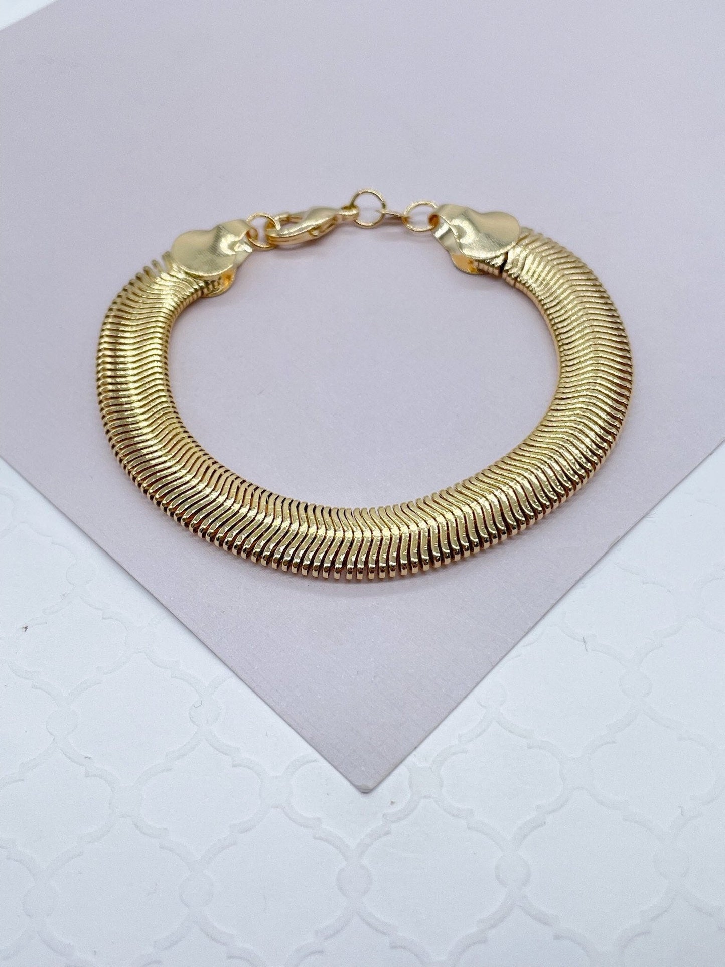 18k Gold Filled Thick Soft Snake Style Bracelet