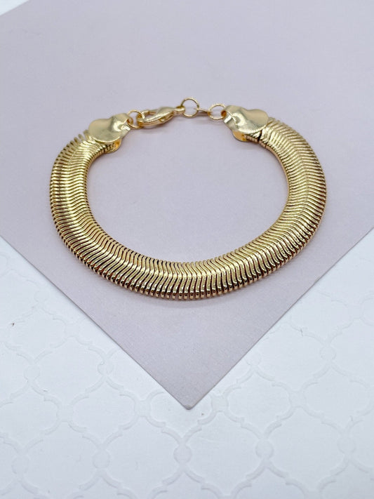 18k Gold Filled Thick Soft Snake Style Bracelet