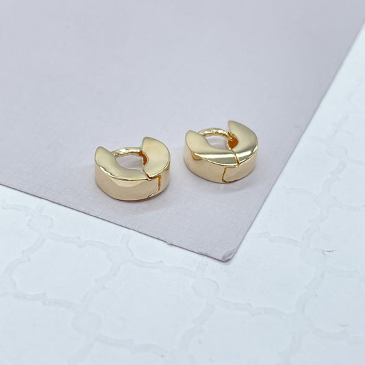 18k Gold Filled Mini Chunky Huggie Hoop Earrings