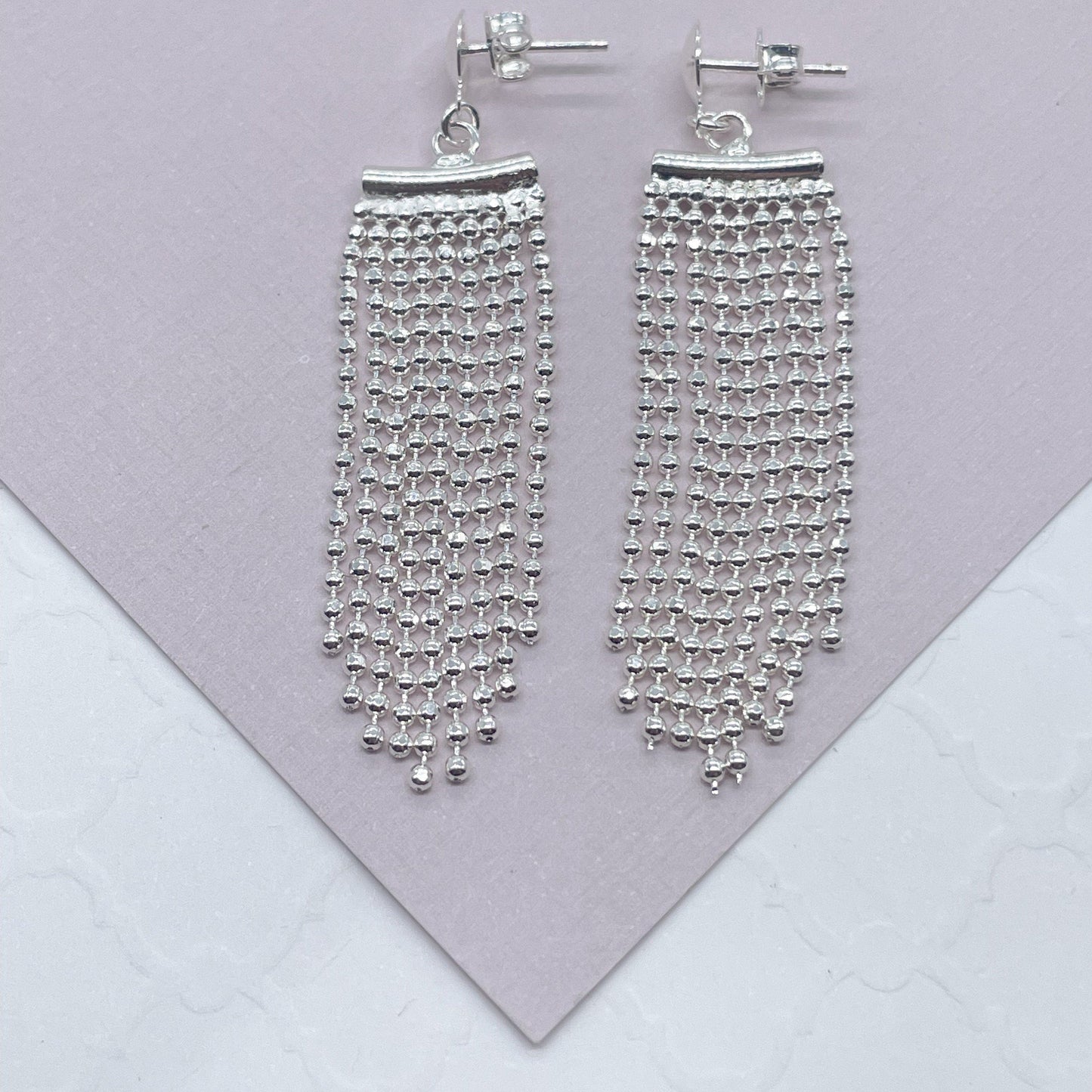 Silver Filled Dangling Fringe Earrings