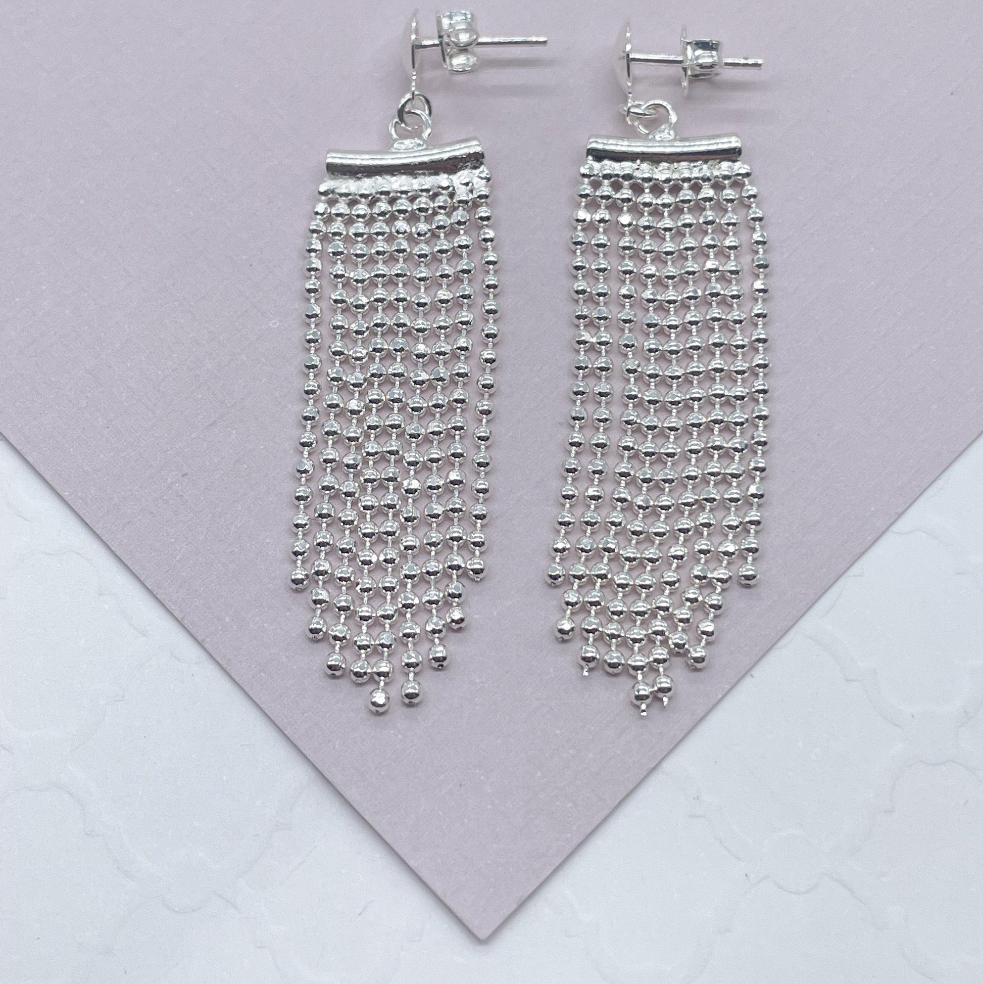 Silver Filled Dangling Fringe Earrings