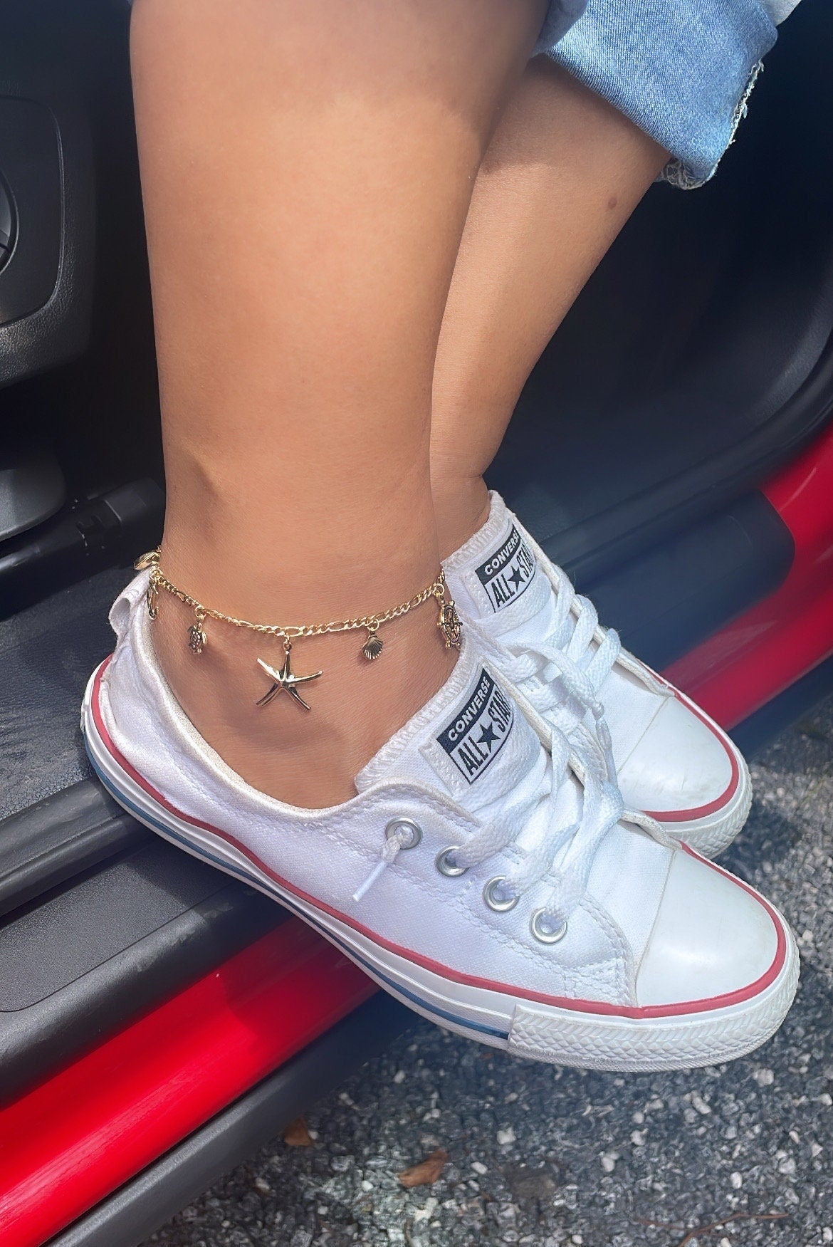 18k Gold Filled Summer Inspired Figaro Anklet