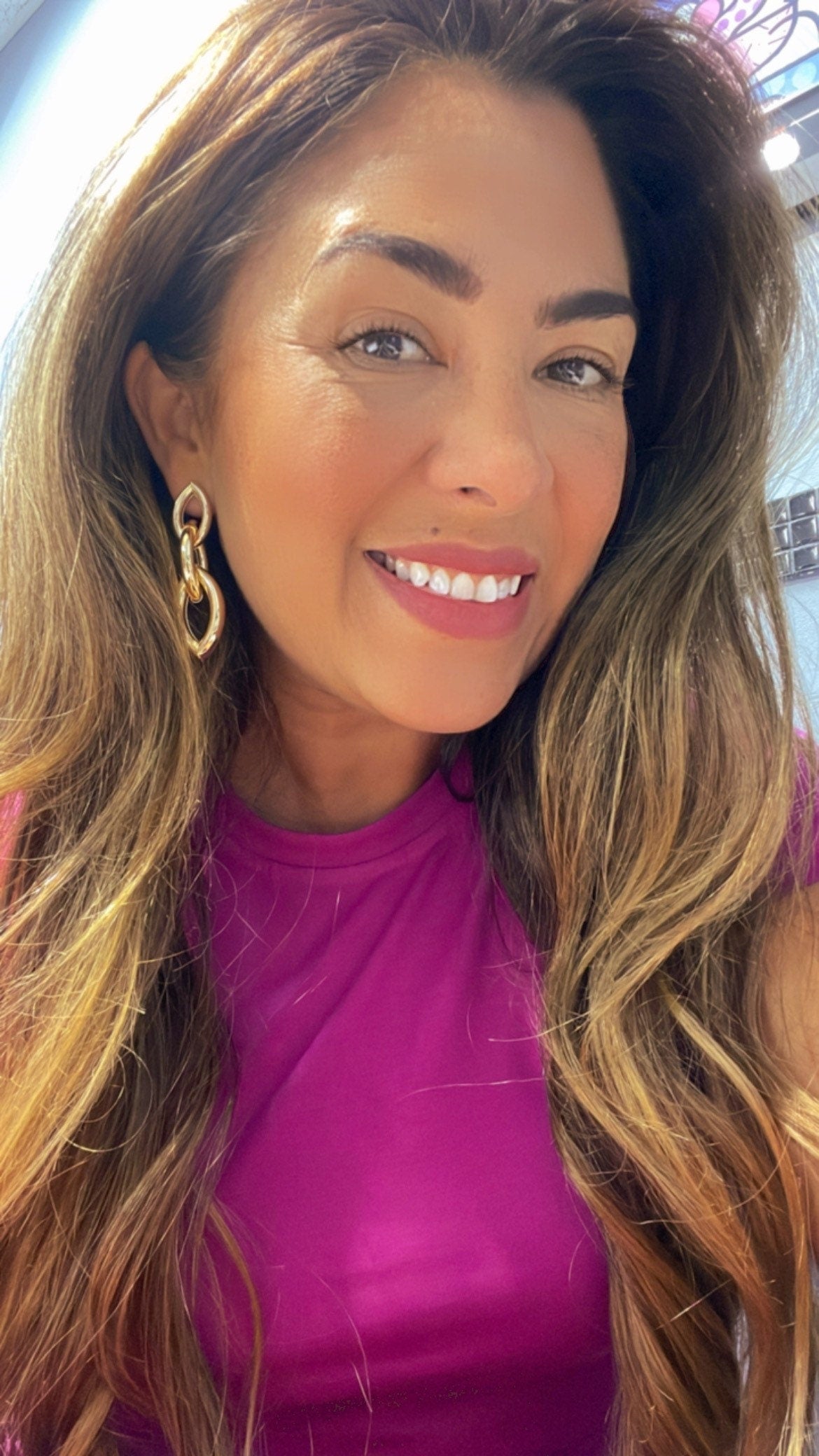 18k Gold Filled Single Long Oval Chunky Link Earrings