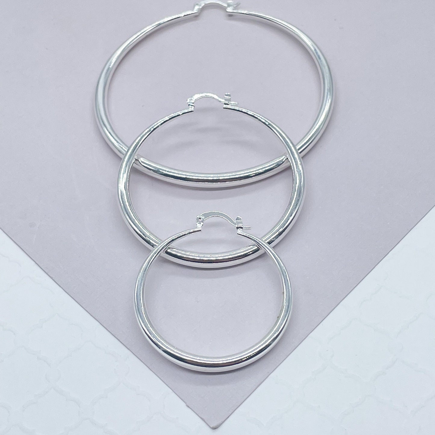 Silver Filled 4mm Thick Plain Hoop