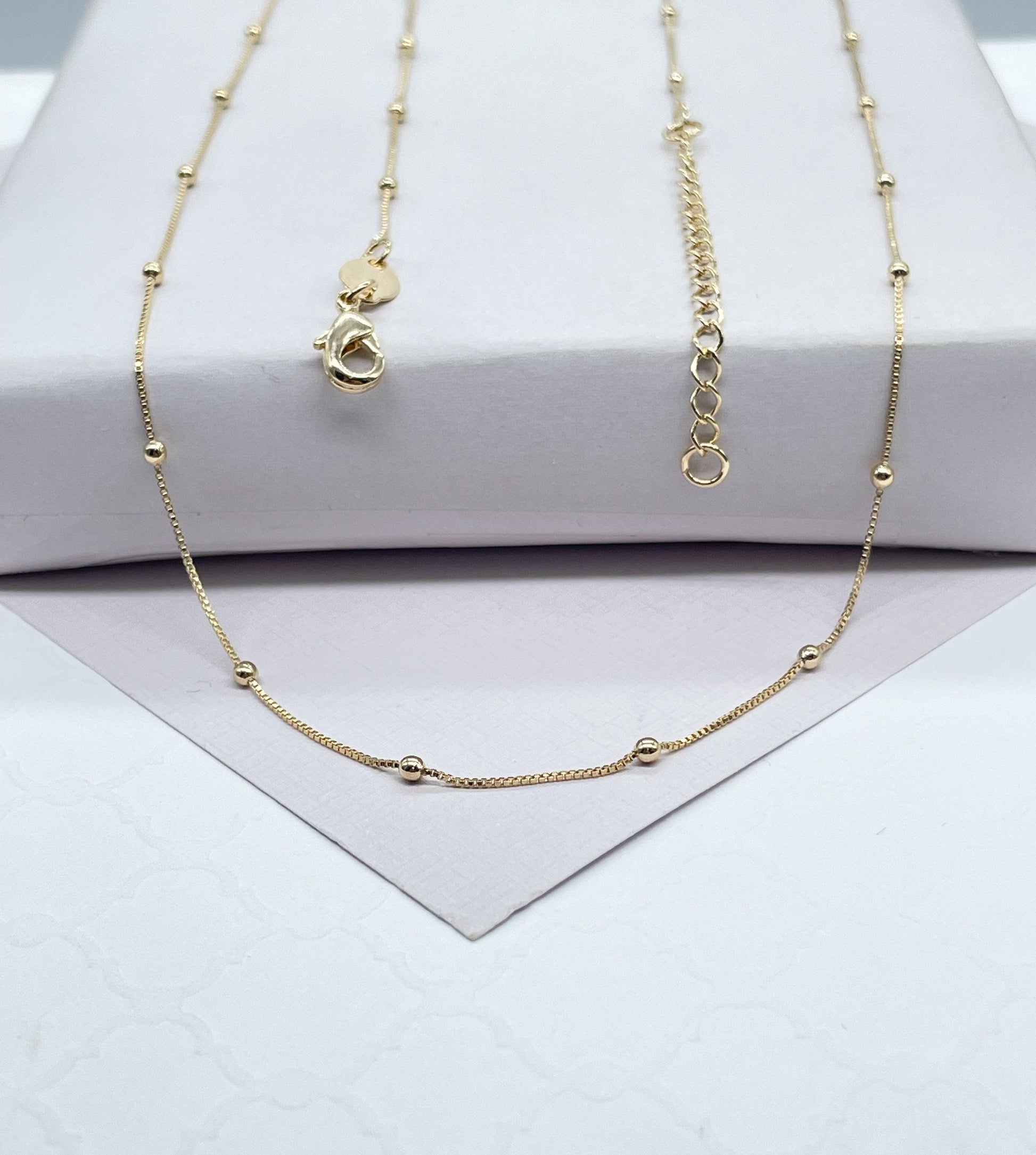 18k Gold Filled Ultra Thin 0.6mm Satellite Chain