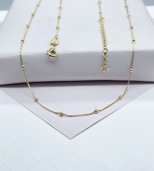 18k Gold Filled Ultra Thin 0.6mm Satellite Chain