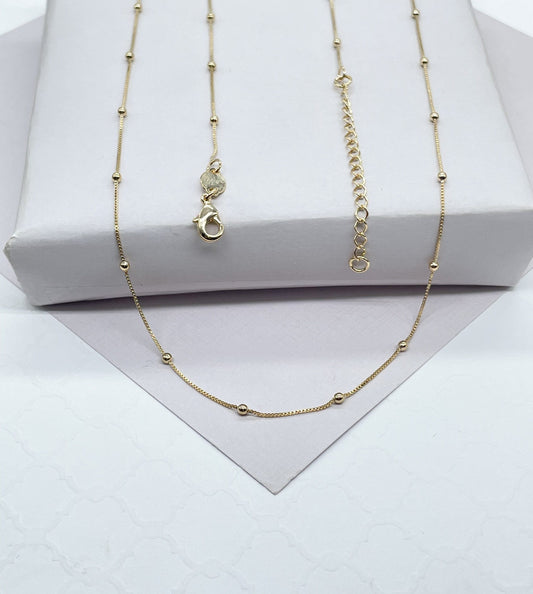 18k Gold Filled Ultra Thin 0.6mm Satellite Chain