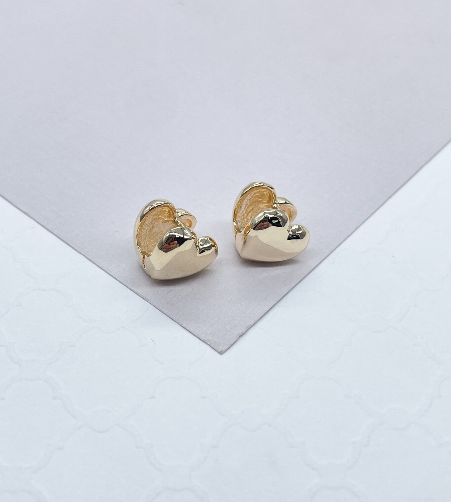 18k Gold Filled Baby Heart Shaped Huggies