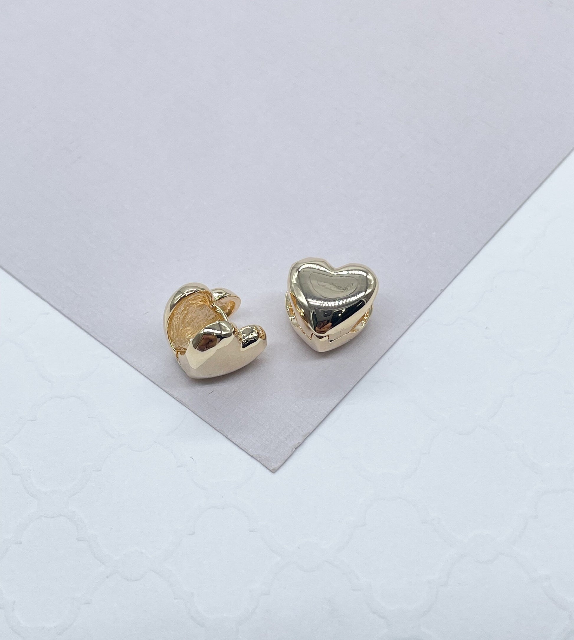 18k Gold Filled Baby Heart Shaped Huggies