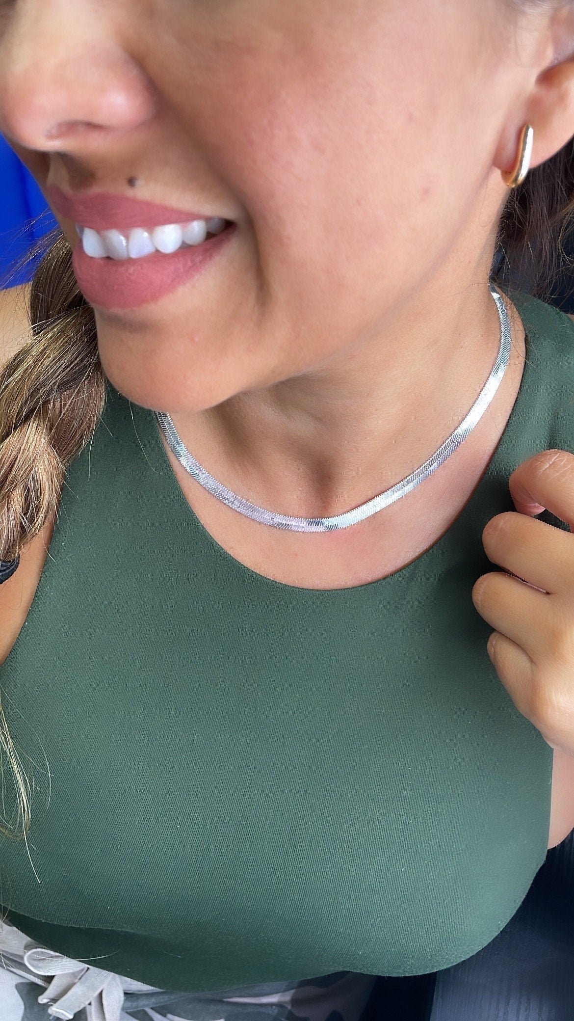 18k Gold Fulled 6mm Herringbone necklace in 16 & 18 Inches