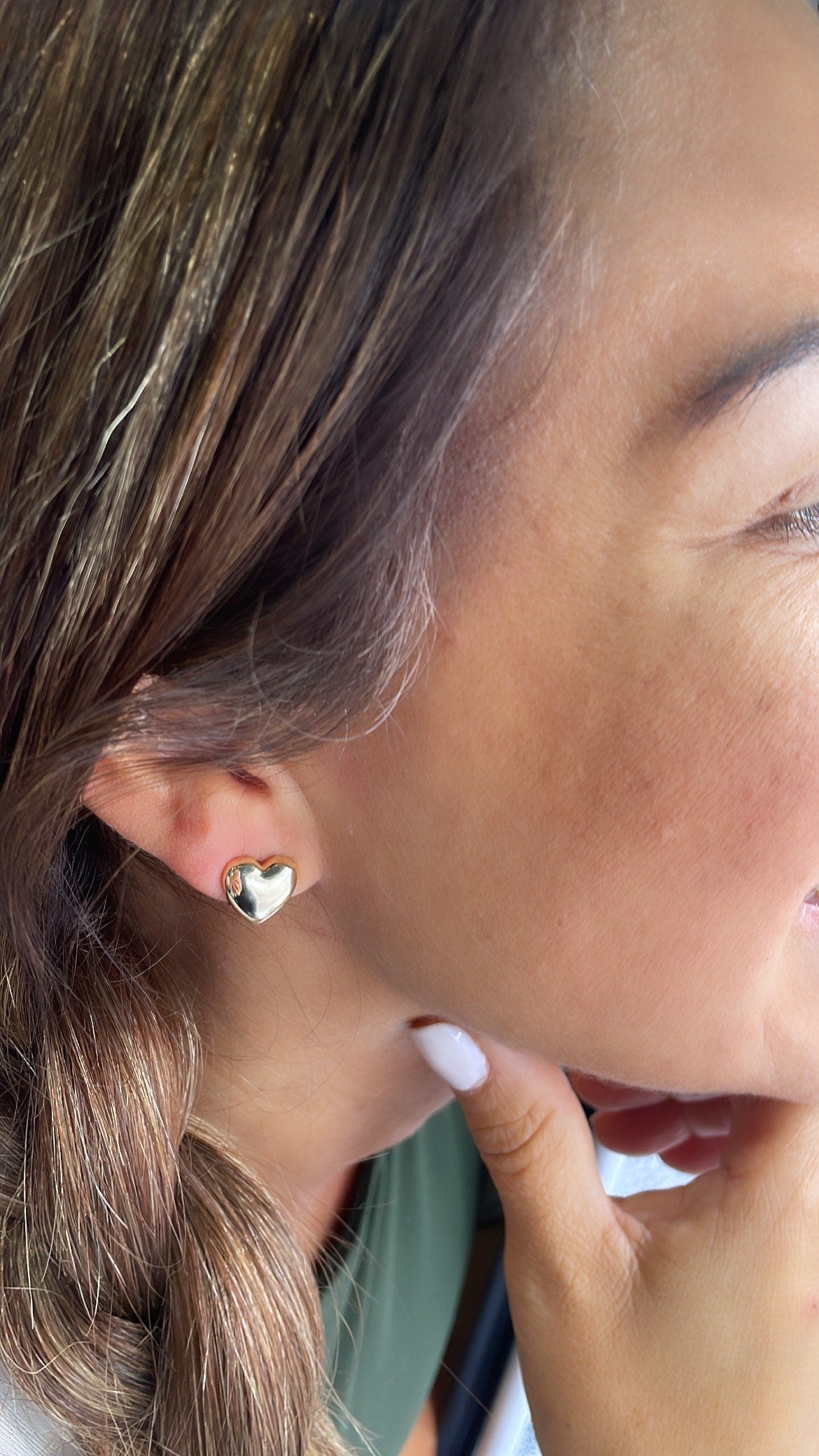 18k Gold Filled Baby Heart Shaped Huggies