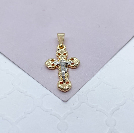 18k GoldFilled Pendant With Silver Toned Jesus