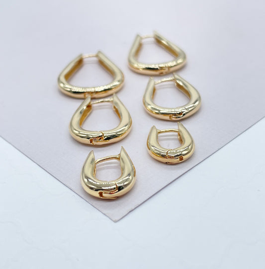 18k Gold Filled Small Horseshoe Shape Hoop EarringsWholesale Jewelry Supplies