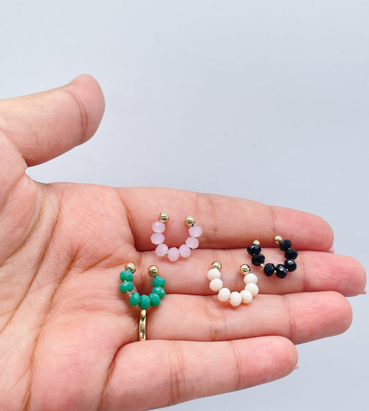 18k Gold Filled Beaded Earring Cuffs