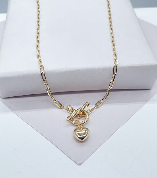 18K Gold Filled Puffy Baby Heart Choker