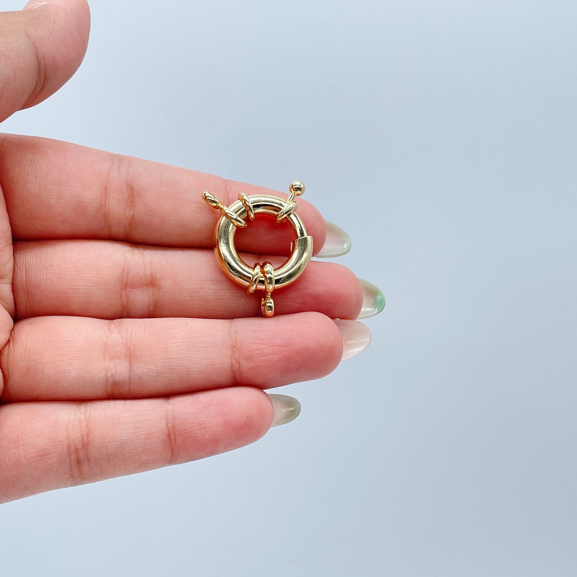 18k Gold Filled Large Spring Ring Clasp Creative Design Styling Supplies Components & Parts