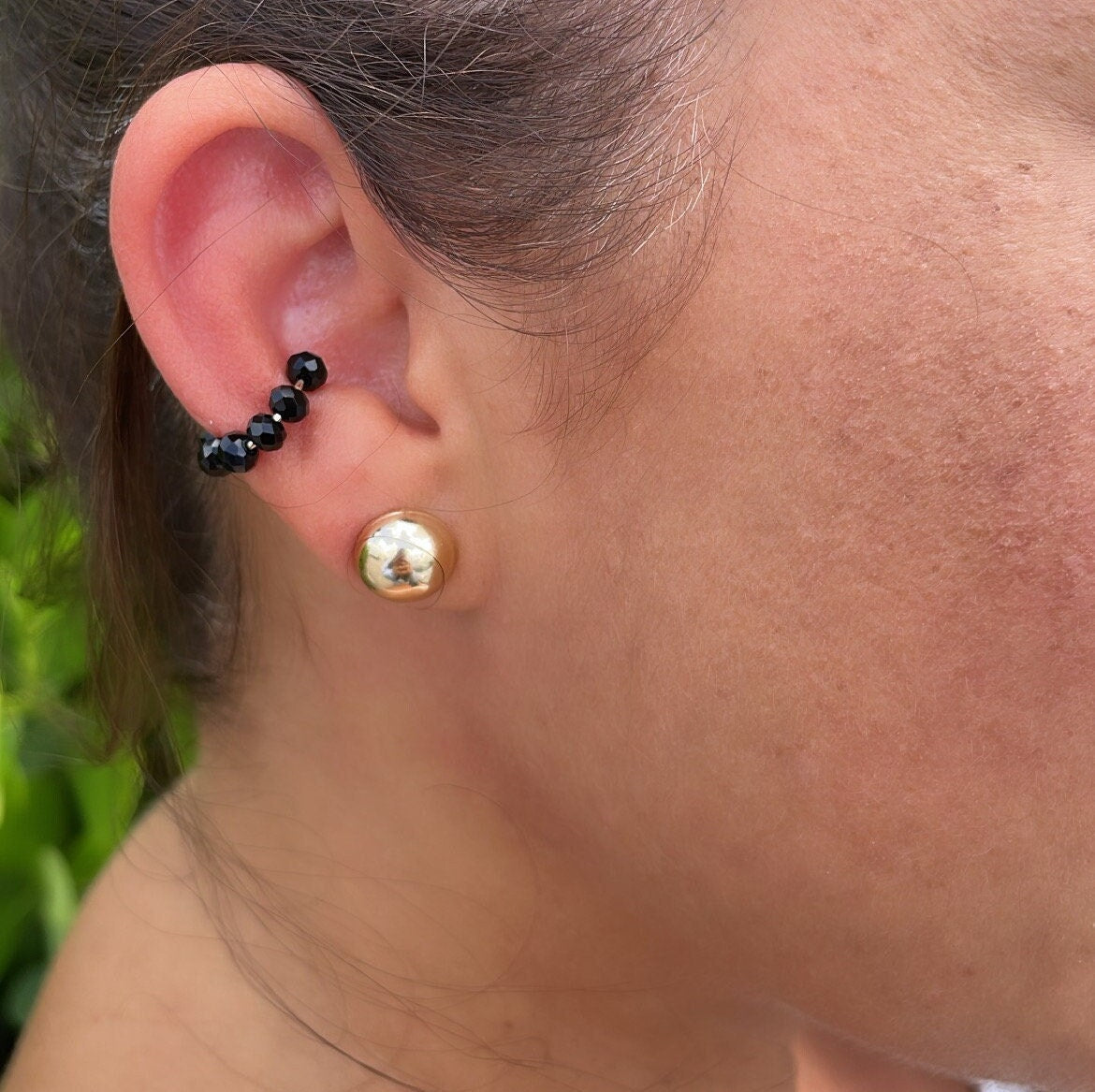 18k Gold Filled Beaded Earring Cuffs