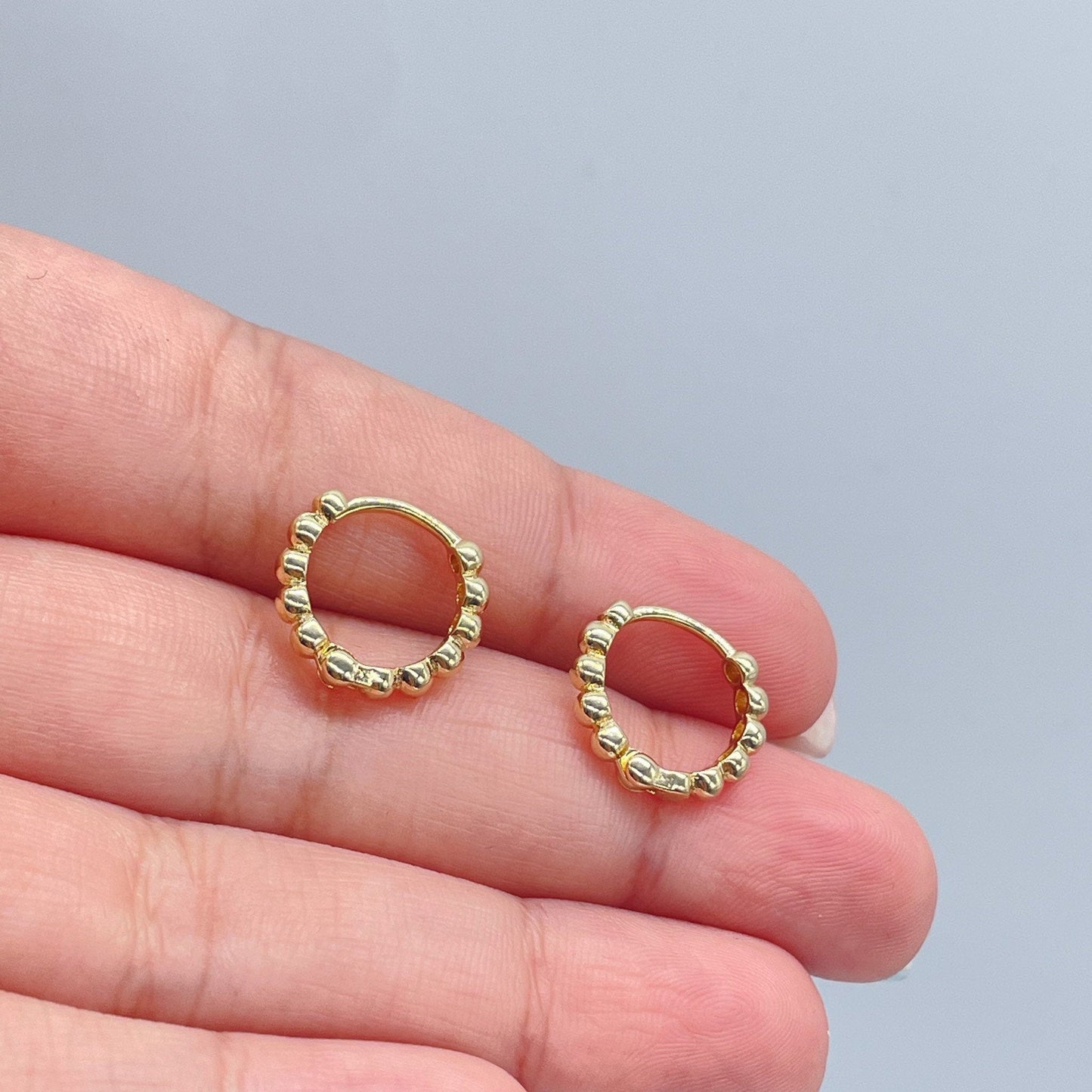18k Gold Filled Tiny Bead Clicker Hoop