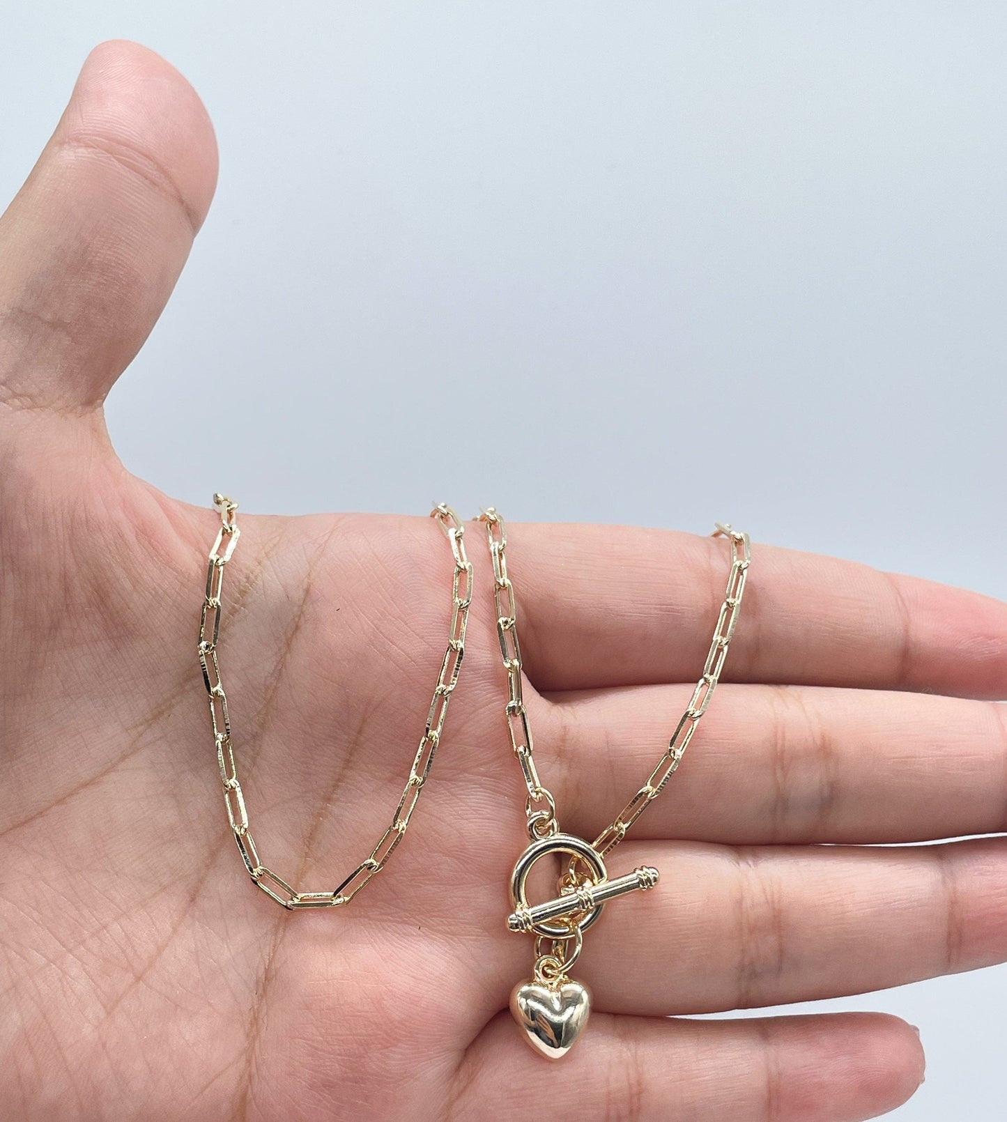 18K Gold Filled Puffy Baby Heart Choker